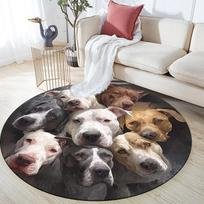 Pitbull Theme pattern round rug,Carpet Rug for Living Room Bedroom Playroom ,Non-slip Floor Mat,Holiday Gifts and Birthday Gifts. 80cmx80cm