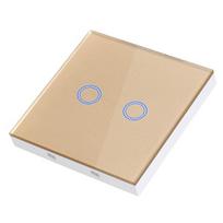 EU Standard Switch Glass Touch Panel Wall Light Switch for Smart Home (Gold,86*86*35 mm&Eu Standard) auksas