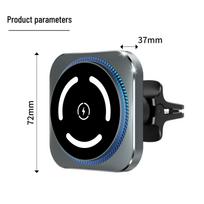 15W Magnetic Wireless Car Charger & Air Vent Mount - MagSafe-Compatible Fast Charger pilka