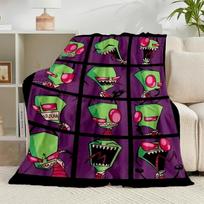 1PC Alien Invasion Pattern Flannel Blanket Gift, Suitable for Both Men And Women, Soft Ideal for Beds And Sofa, Birthday Or Christmas Gift 75x90cm