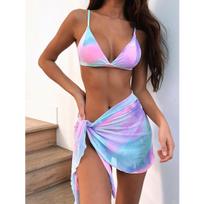 Micro Bikini 3 Packs Bikini Set Tie Dye Swimsuit Female Swimwear For Women Bathing Suits Swimming Suits Beachwear Biquini CLE S mėlyna