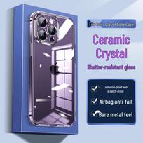 Transparent Glass Case for iPhone 17, 16 Pro Max, 15, 14 - Soft Edge, Drop-Proof Protective Cover 13 Pro Max skaidri