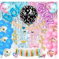 Gender Reveal Party Supplies Baby 36 Boy Girl Balloon Printed Gender Reveal Balloon Set Blue Pink Tassel Gender Reveal Set