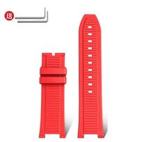 High Quality Rubber Watch Strap For TISSOT 1853 T141 Series T141.417A Silicone Strap Concave Design 24mm Waterproof Wristband 24mm red