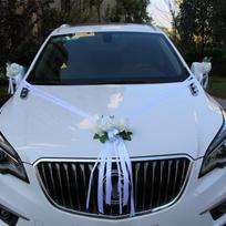 Automobilio Dekoracija Vestuvių Dirbtinių Gėlių Rinkinys white