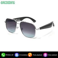 SACOSDING AI Smart Translation Wireless Glasses Bluetooth Audio Smart Sunglasses AI Real Time Translation UV400 Music Calling