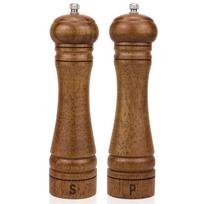 Wooden Salt and Pepper Grinder Set - Brown - 8 inches - 2Pack - 560g - Wood Material - 23*11*6 Size - Adjustable Ceramic Rotor ruda