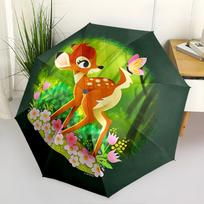 Bambi, Butterfly Automatic Opening and Closing Umbrella - 8 Ribs Portable Folding Umbrella with Plastic Handle, Suitable for Leisure and Hal