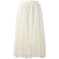 Sancai Plus Size High-Waist Lace A-Line Long Skirt 170/80B/XL