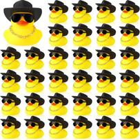 Sets 12/24/36 Cowboy Rubber Ducks Bulk For Ducking Cool Rubber Ducks Rubber Ducks With Mini Hat Necklace Party Favors