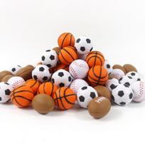 Mini 6Pcs Toy 4Cm Basketball Soccer Stress Ball Jump Ball Decompression Ball Pu Grip Ball Outdoor Sports Boy Kids Toys Gift