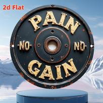 2D Aluminum Vintage 45LB Plate Sign  PAIN NO GAIN  Fitness Decor Round Wall Art for Home Gym Man Cave 7.8 Inch (as the picture,20cm)