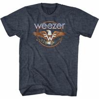 Weezer Erelis Tamsiai mėlynas viržiuotas suaugusiųjų marškinėlis S