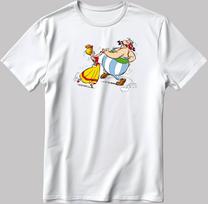 Asterix and Obelix, Famous Characters Figure, Short Sleeve White-Black Men's / Women's T-Shirt L391 S