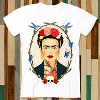 Frida Kahlo Portrait Flowers T Shirt Adult Unisex Men Women Retro Design Tee Vintage Top A4938 M