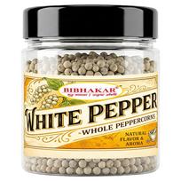 Idukki White Peppercorns  - High Piperine Whole Berries from Kerala, India - Airtight PET Jar | Bibhakar Spices