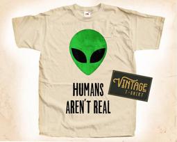 Humans aren't real T-Shirt Tee Natural Vintage Cotton Movie Poster All Sizes S M L XL 2X 3X 4X 5X L