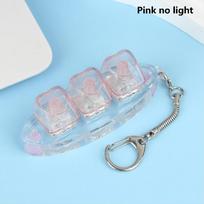 Clear Heart Keyboard Keychain 3 Keys Mini LED Light Cute Bag Pendant Stress Relief Key Fidget Toy for Work Desk Decor Pink no light
