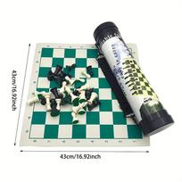 Standard Travel Chess Board Game Thick Mat Chess Set Plastic Tube Roll Travel Portable Chess Set balta