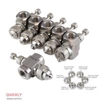Stainless Steel Pipe Cleaning Nozzle Adjustable Air Water Atomizing Spray Nozzle Adjustable siphon cone-shaped gray
