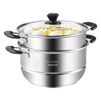 MAXCOOK 304 Stainless Steel 28CM 2-Tier Steamer