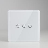 3 Gang Glass Frame Tuya Version Smart Wifi Light Touch Wall Switch for Smart Home 86mm*86mm&Eu Standard balta