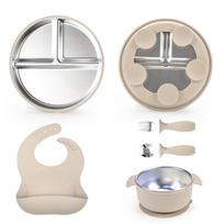 Divided Baby Feeding Set Shockproof Baby Plates Detachable Dishes Suction Cup Plates  Newborn Items