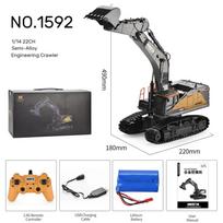 HUINA 1592 RC ekskavatorius 1:14 Mastelio 22 Kanalų 2.4G Pusiau Metalinis Nuotolinio Valdymo Inžinerinis Vikšrinis Traktorius Berniukų Dovana