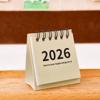 2025.6-2026.12 Mini Simple Calendar Creative Coil Calendar Planner Small Desk Calendar Desktop Decoration Office Stationery balta