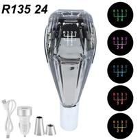 Atmosphere Light Crystal Multicolor LED Car Gear Shift Knob 1 Set Modified Shifter Lever Handball for Auto Interior Decor Gray R135 24