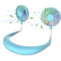 2026 Neck Fan, FanBlue, Mini USB Fan, Rechargeable Neck Fan, 3 Speed Wind Double Head Air Cooler for Outdoor Camping Office Room