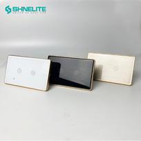 Luxury America Type WIFI Smart Home Switch with Color Frame 500W 2 Gang Wall Switch Work with Alexa Google Smart Life 72*118mm&US Standard auksas
