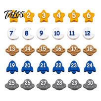 Silicone Pencil Toppers for School Cute Toppers, Lovely Charms, Pen Numbered Stationery Labels Teachers Decorations Supplies Classroom Rewards Durable 1 Set