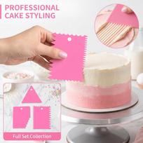 Food Grade Multi-Purpose Baking Scraper for Cream, Icing and Dough - Kitchen Tool for One Size rožinė