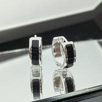 Vintage Hip Hop Punk Black Copper Hoop Earrings for Women and Men juoda
