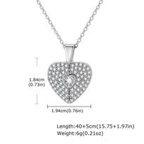 Custom Photo Openable Heart Locket Pendant Necklace, Stainless Steel Full Zircon Necklace, Personalized Memory Jewelry for Women 40cm-45cm