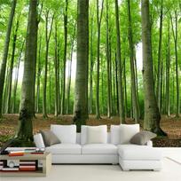 3d Wallpaper Modern Green Forest Tree Photo Wall Mural Living Room Tv Sofa Restaurant Background Wall Mural 200 cm(W) x 140 cm(H) green