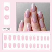 Short ballet Aurora Girl Barbie Pink Nail Art Summer Beautiful Eye Wearing Armor Fake Nails