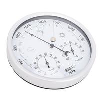 Apvali meteorologinė stotelė Aliuminio lydinio mechaninis mechanizmas Pakabinama ant sienos Termometras Barometras Higrometras patalpoms