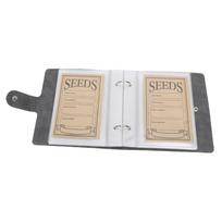 Plant Sample Organizer PU Leather Book and 50 Resealable Kraft Paper Envelopes for Vegetable Flower Samples Storage