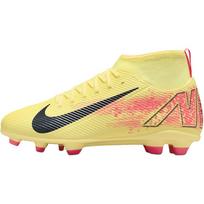 Nike Mercurial Superfly 10 Anti Slip Wear Resistant Mid Top Kids' Soccer Shoes Yellow Sneakers HF6283-800 32 geltona