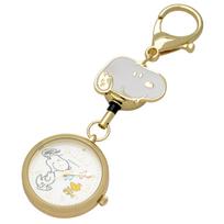 Fieldwork Analog Snoopy Epaulet Keychain Pocket Watch Women's Watch, Gold, PNT045-2, auksas
