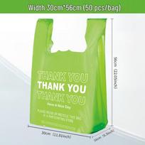 ThankYou Vest Bag: White Plastic Tote for Grocery Shopping