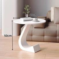 Prabangus namų svetainės sofa Mažas šoninis staliukas Akmens plokštė Aukštos klasės pojūtis Naktinis apvalus stalas Metalinis stalas
