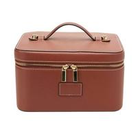 PU Leather Makeup Bag Large Capacity Waterproof Camera Storage Bag Removable Divider Square Shape Toiletry Bag for Women & Men ruda