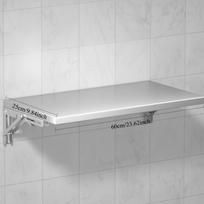 1 vnt. sulankstomas stalas, 304 nerūdijančio plieno medžiaga, trys dydžiai, lengvai montuojamas, taupantis vietą, tinkamas maisto sunkvežimiams 60*25cm