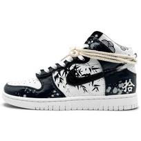 Nike Dunk High EIGHT% Bamboo Dye Slip Resistant Lightweight High top Skateboard Shoes Unisex Black White D02321-111(Team131-) 37.5