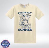 Pregnant Girl Summer Shirt Funny Goose Beach Humor T-Shirt S