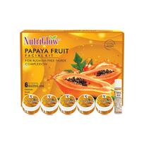 NutriGlow Papaya Facial Kit with Papain Enzyme - 6-Step At-Home Parlour Facial for Tan Removal, Blemish-Free & Glowing Skin | No Parabens & Sulphat