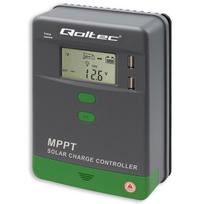 „Qoltec“ saulės energijos MPPT įkrovimo reguliatorius su temperatūros jutikliu, 10 A | 12 V / 24 V | LCD | 2 x USB | GEL | LiFePO4